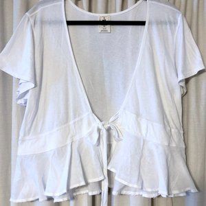 We the Free White Free People Tie-Front Shirt